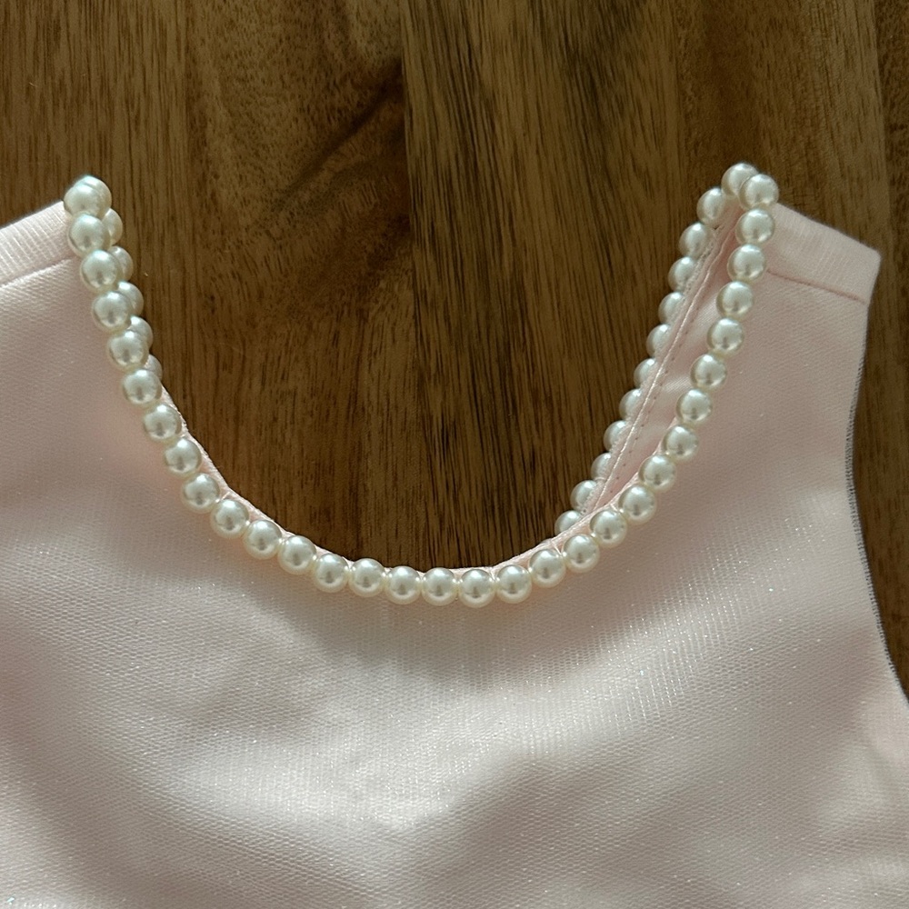 Couture Princess Pink Tulle Dress with Pearl Details - Picture 5 of 9